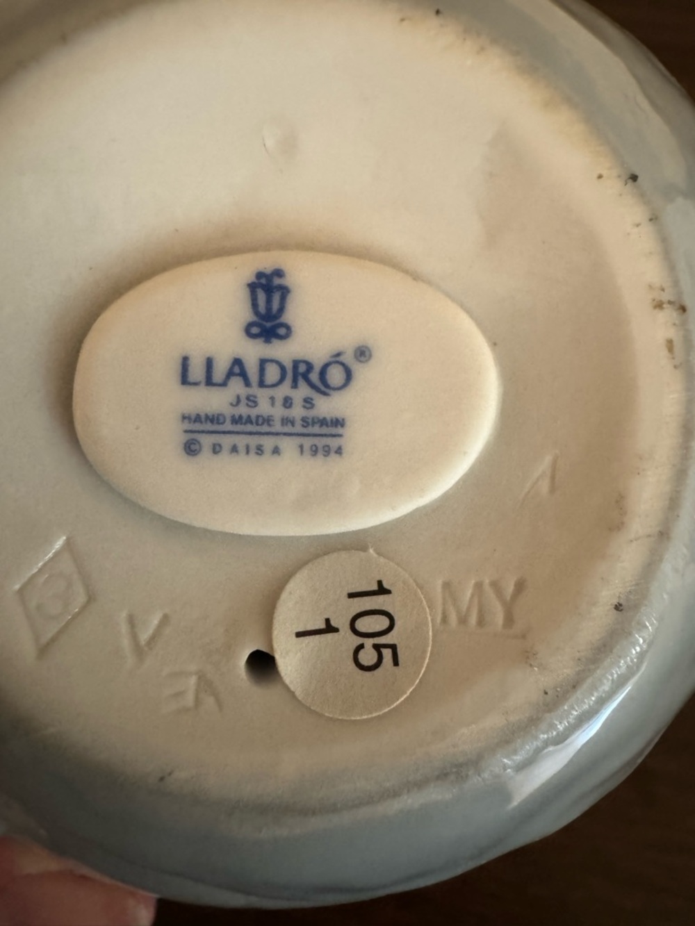 Vintage Lladró porcelain world globe paperweight, 1994 (Daísa mark) blue - Picture 5 of 11